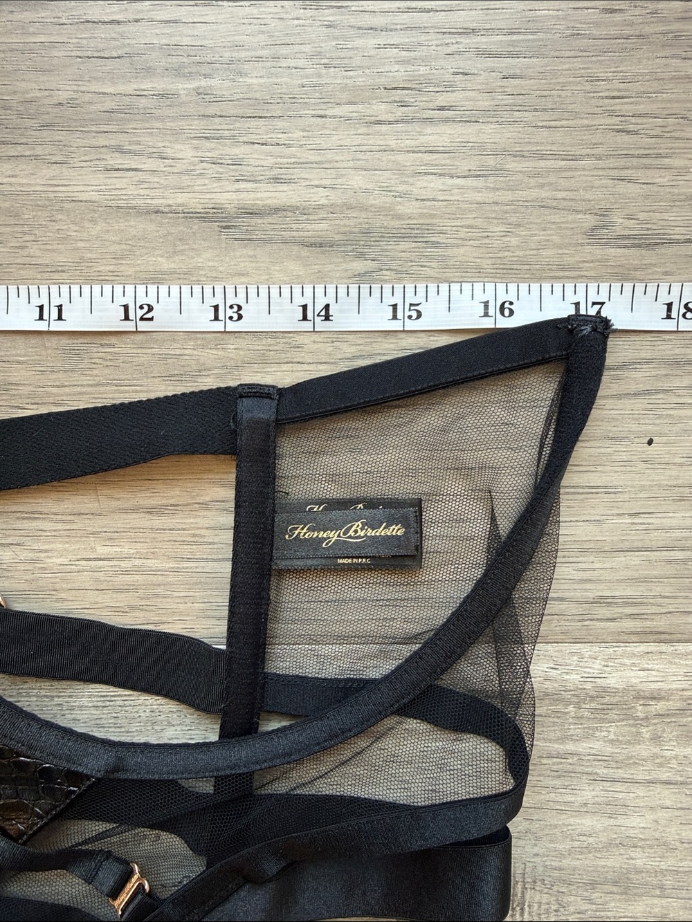 Honey Birdette Black Mesh Strappy Harness - Picture 6 of 9